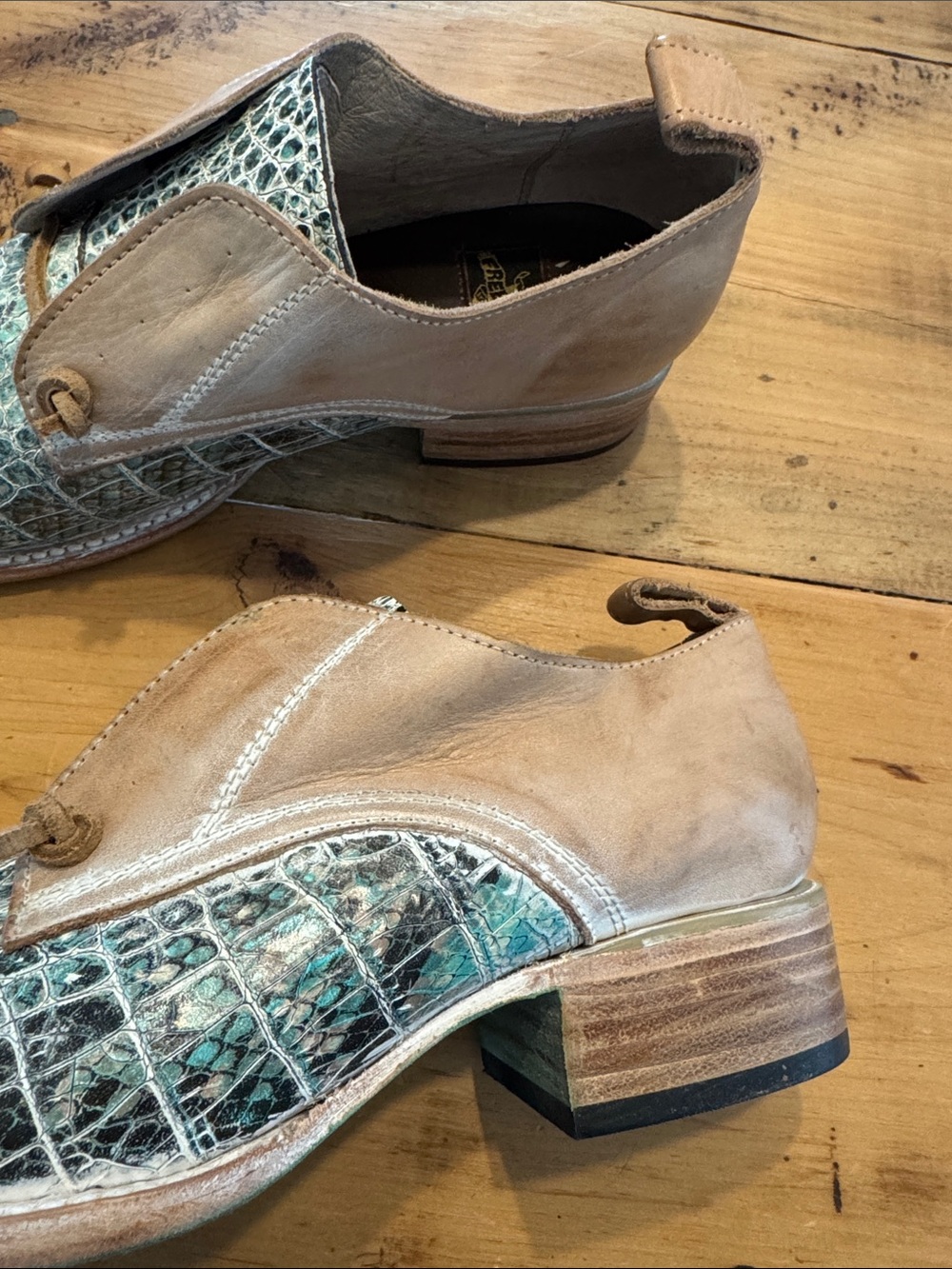 NWOT Freebird by Steven Mabel Oxford Shoes Size 10 Leather Snakeskin Print - Picture 9 of 10
